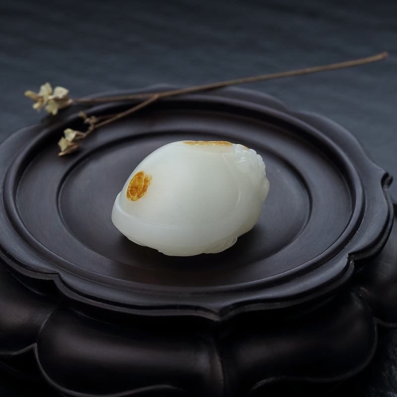 新疆天然山料和田羊脂白玉吊坠-红掌柜