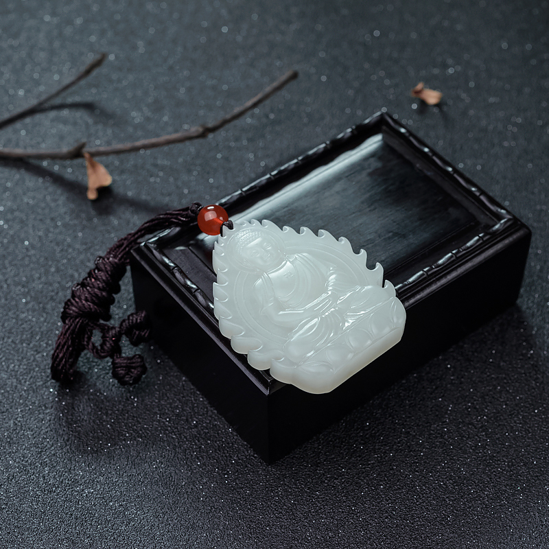 天然和田玉大日如来吊坠-红掌柜
