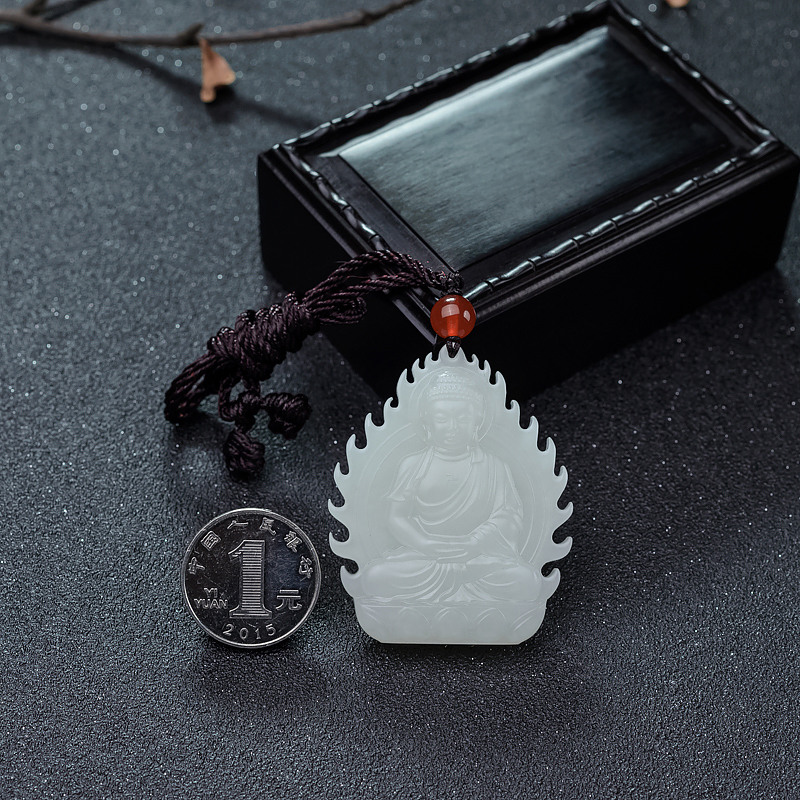 天然和田玉大日如来吊坠-红掌柜