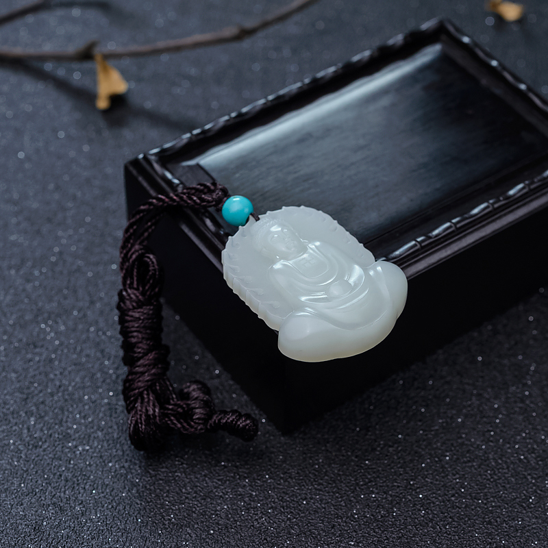 天然和田玉佛吊坠-红掌柜