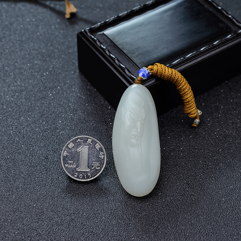 和田白玉吊坠-红掌柜