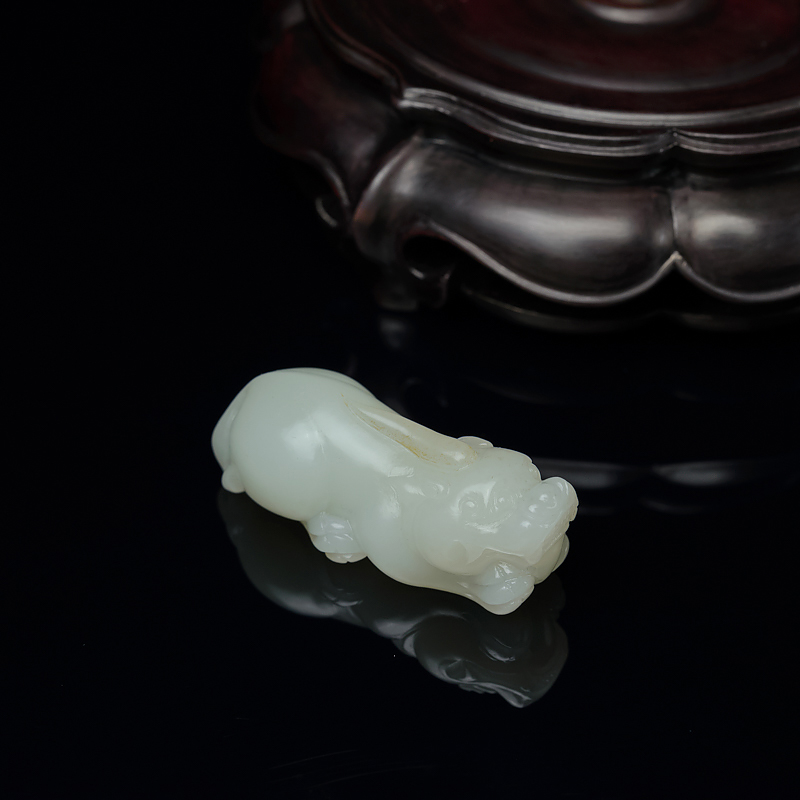 山料和田白玉貔貅吊坠-红掌柜