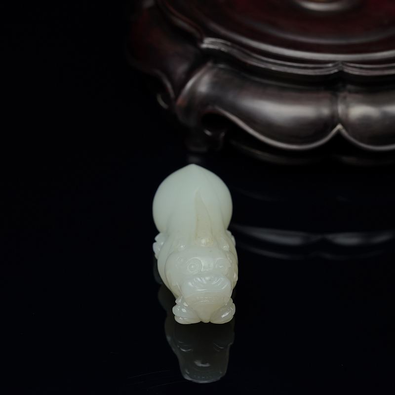 天然和田白玉貔貅吊坠-红掌柜