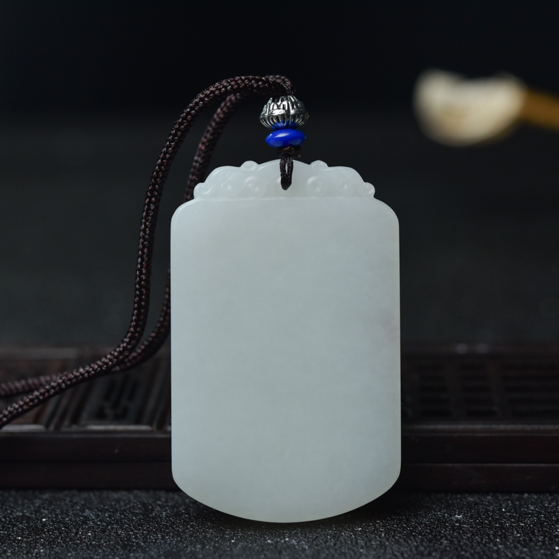 和田羊玉竹节吊坠-红掌柜