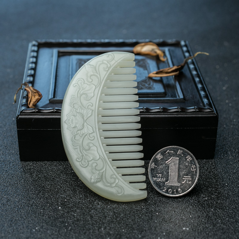 俄罗斯天然和田玉梳子-红掌柜