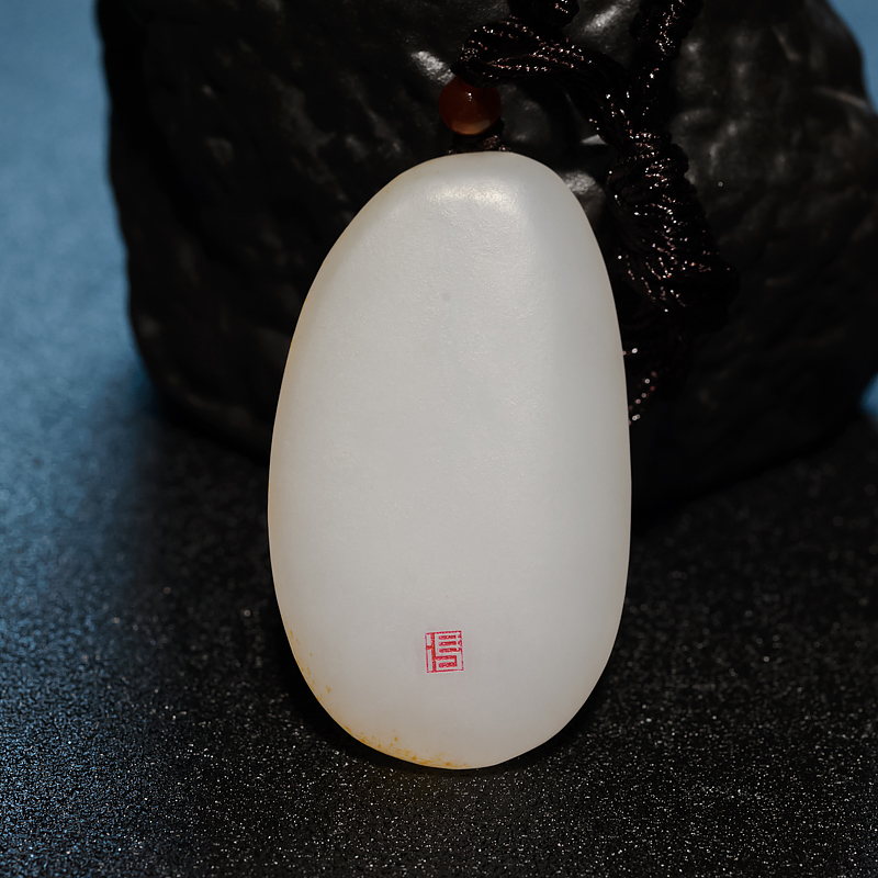 和田白玉普贤菩萨吊坠-红掌柜