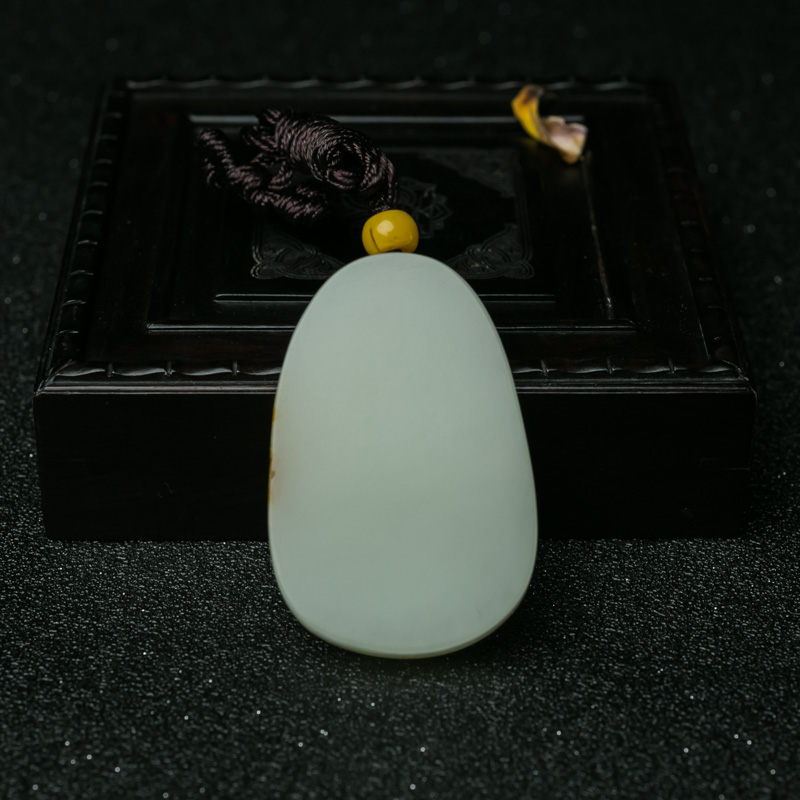 天然山料和田玉三羊开泰吊坠-红掌柜