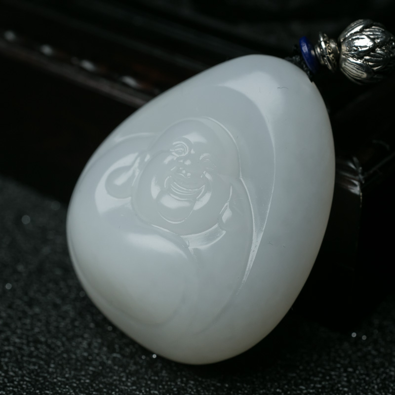 新疆天然山料和田玉佛吊坠-红掌柜