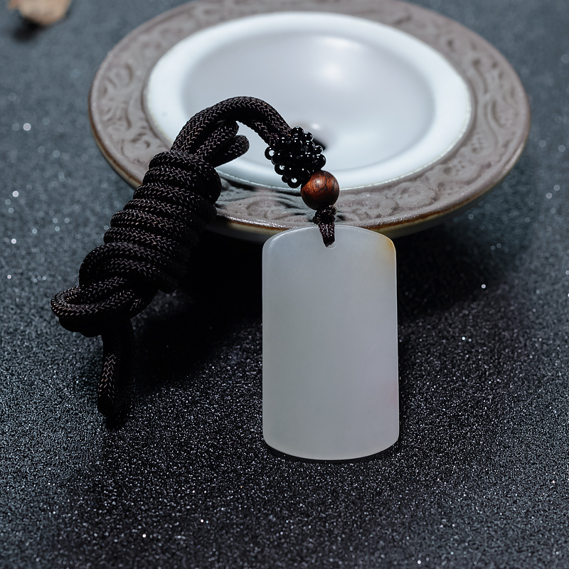 山料和田白玉荷花吊坠-红掌柜