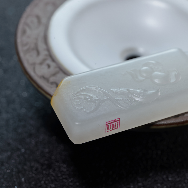 新疆天然山料和田白玉花鸟吊坠-红掌柜