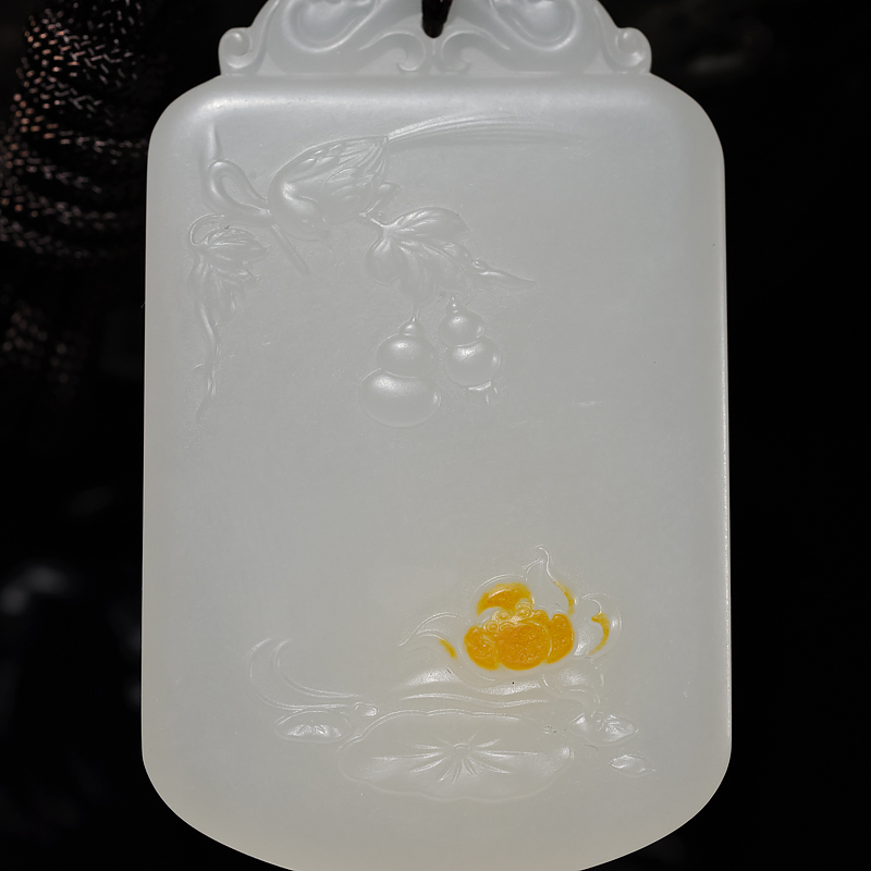 青海天然山料和田白玉吊坠-红掌柜