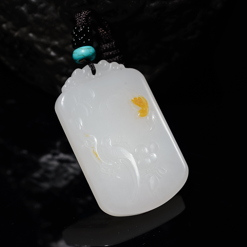 山料和田羊脂白玉吊坠-红掌柜