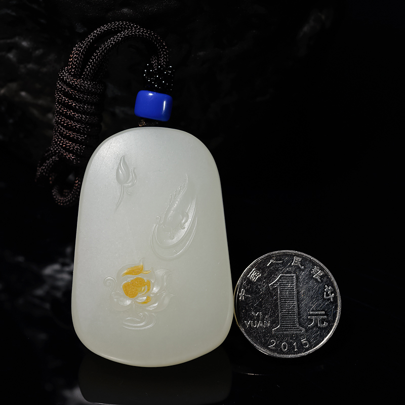 青海和田青白玉吊坠-红掌柜