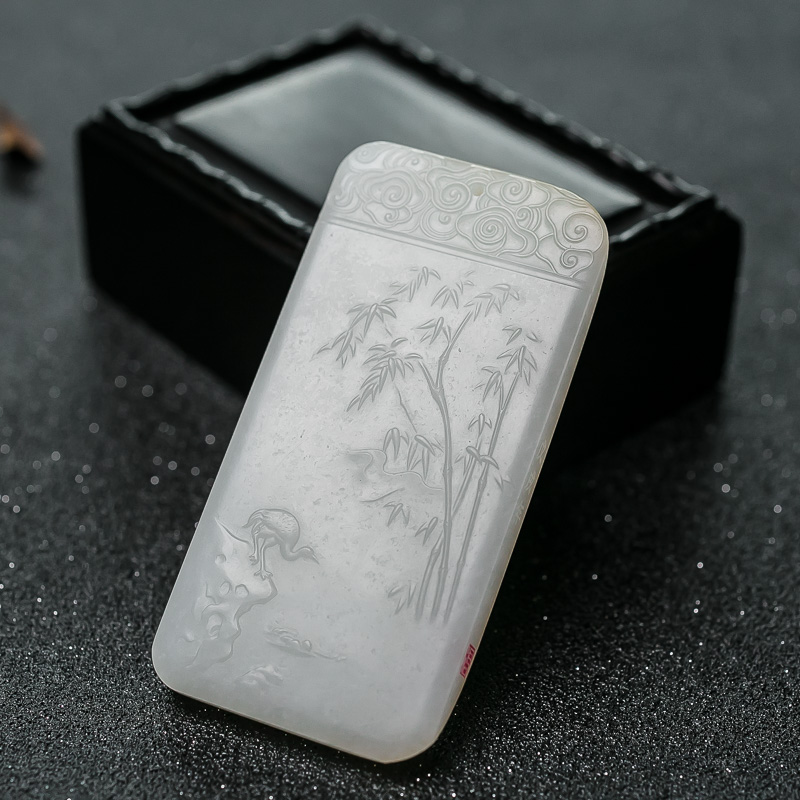 和田白玉山水意境吊坠-红掌柜