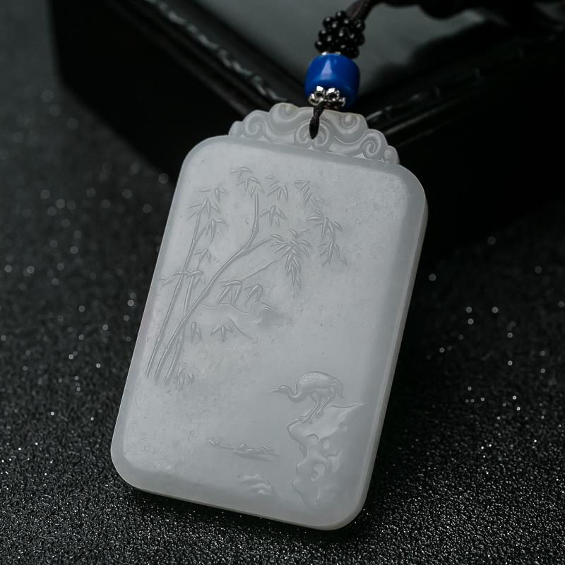 山料和田白玉山水意境吊坠-红掌柜