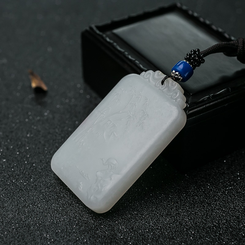 和田白玉山水意境吊坠-红掌柜