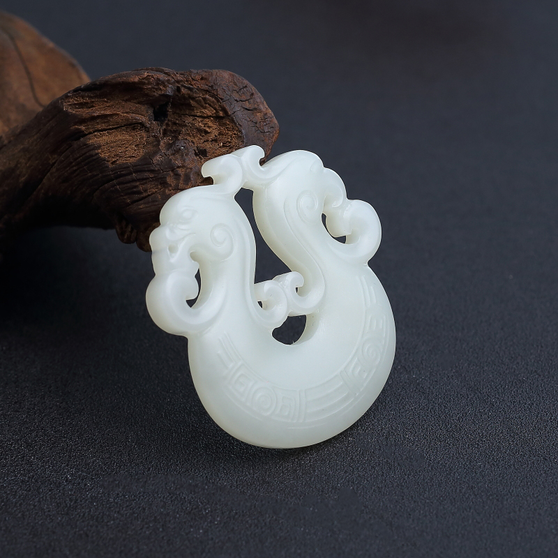 俄料青白玉古凤吊坠 - 红掌柜