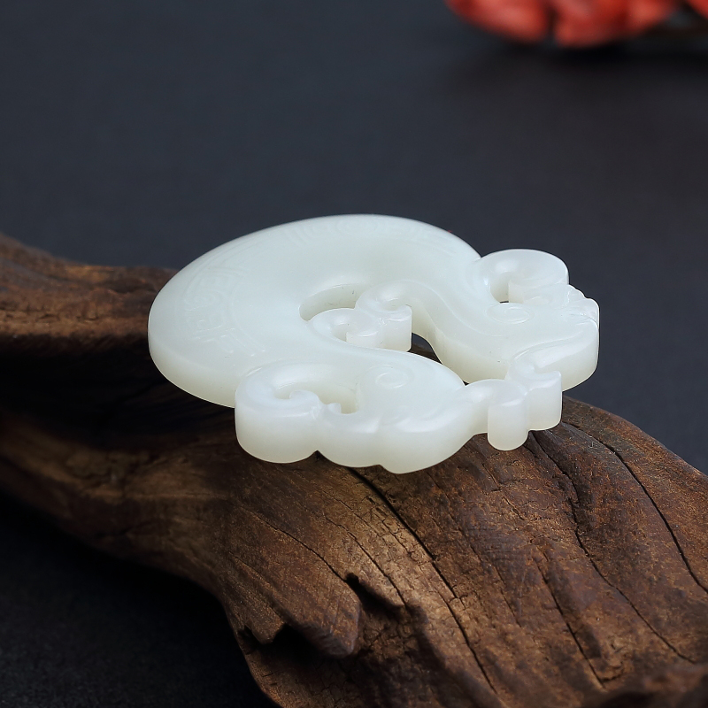 青白玉山料古凤吊坠 - 红掌柜