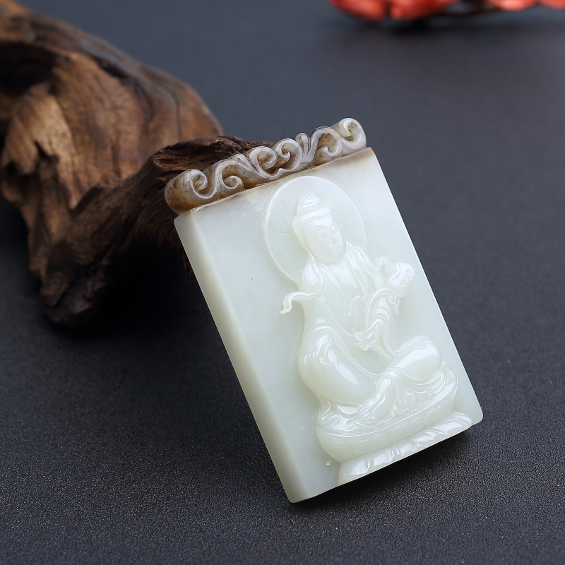 山料观音牌吊坠 - 红掌柜