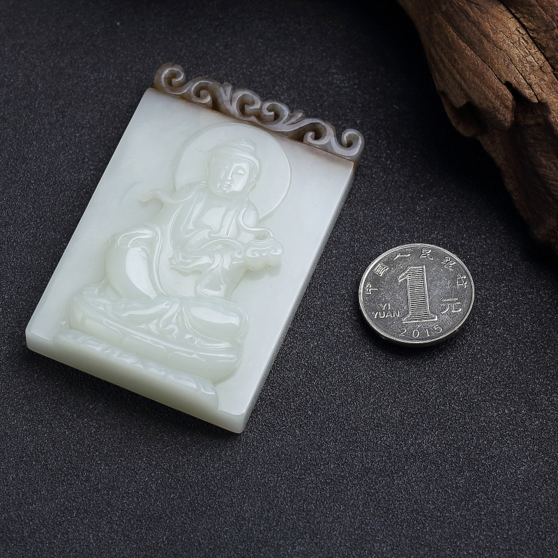 和田玉观音牌 - 红掌柜