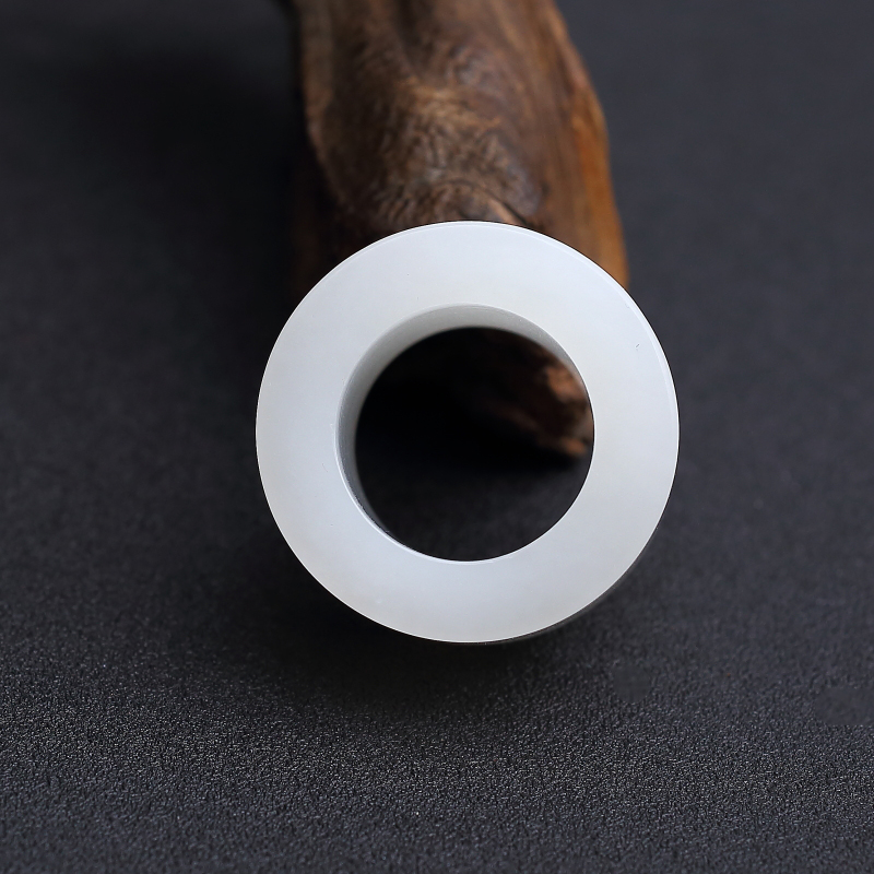 天然俄料白玉山料扳指-红掌柜