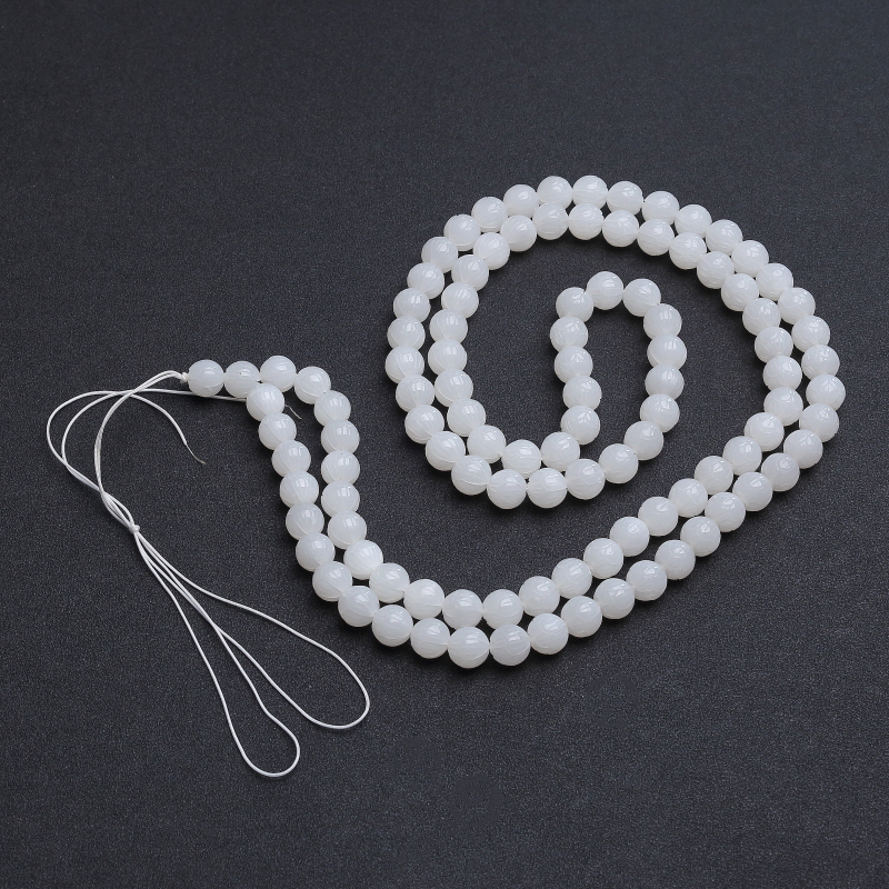 白玉山料莲花108佛珠-红掌柜