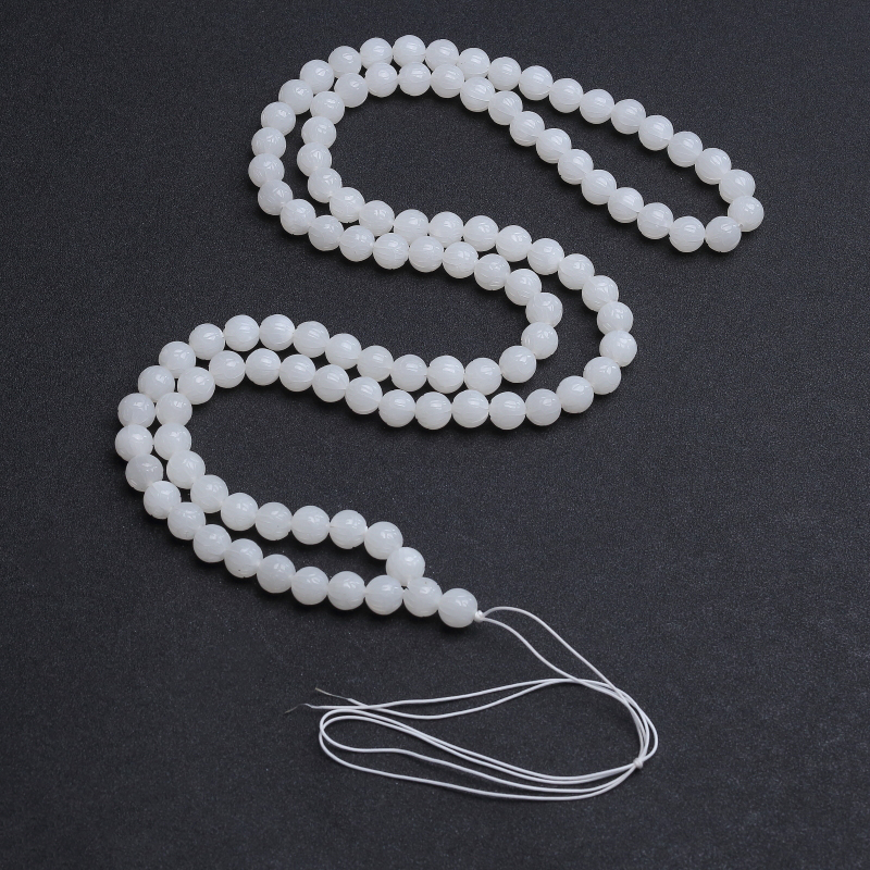 白玉莲花108佛珠-红掌柜