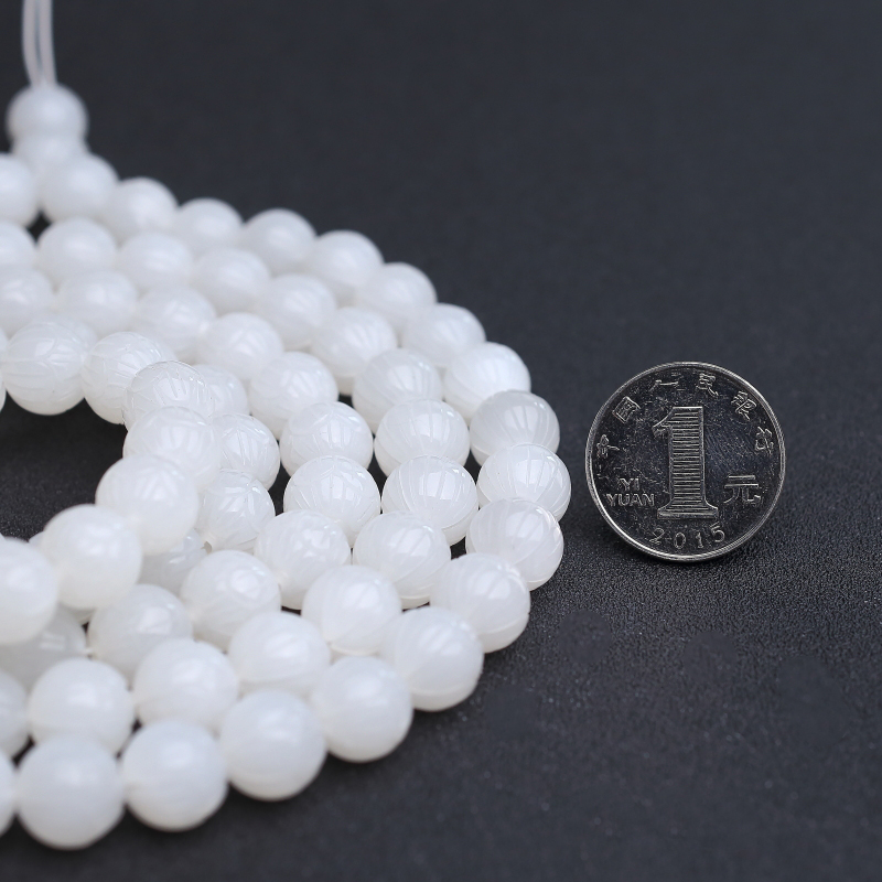 俄料白玉山料佛珠-红掌柜