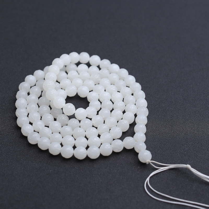 俄料白玉108佛珠-红掌柜