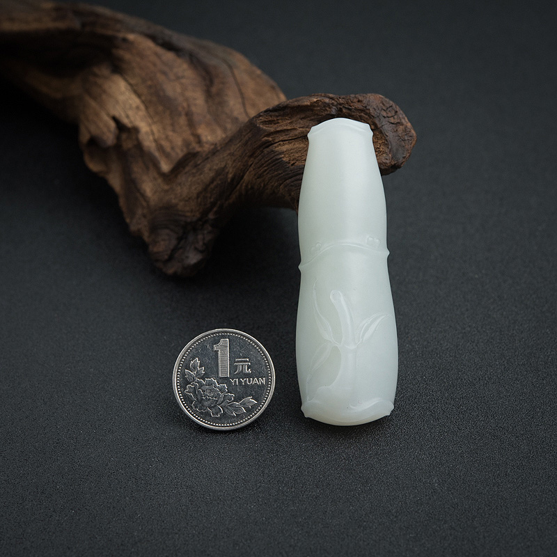 俄料白玉竹节吊坠-红掌柜