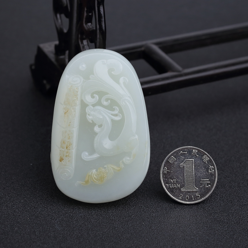 青白玉仿古龙吊坠-红掌柜