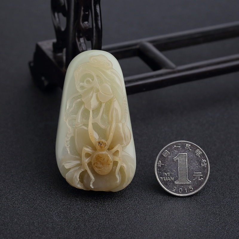 俄料天然和田玉吊坠-红掌柜