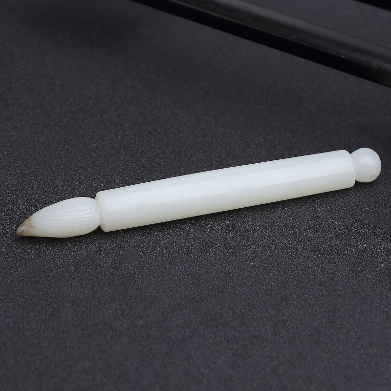 俄料白玉山料毛笔吊坠-红掌柜