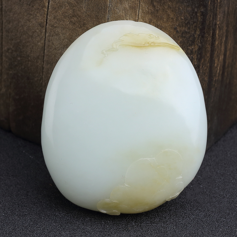 俄料俏色和田玉良辰美景吊坠-红掌柜