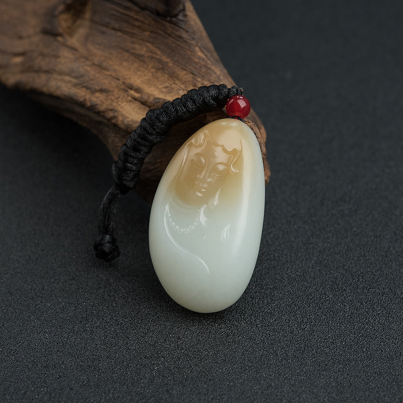 和田玉山料观音吊坠-红掌柜
