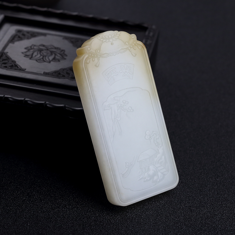 俄料天然白玉文殊菩萨吊坠-红掌柜