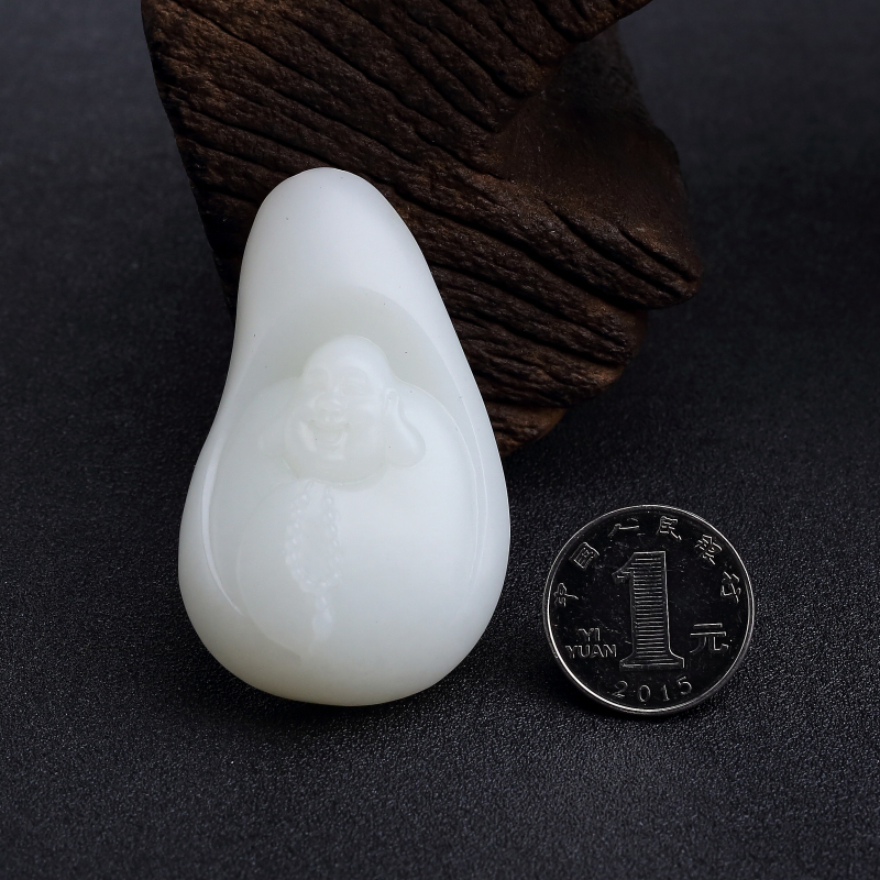 俄料天然白玉吊坠-红掌柜