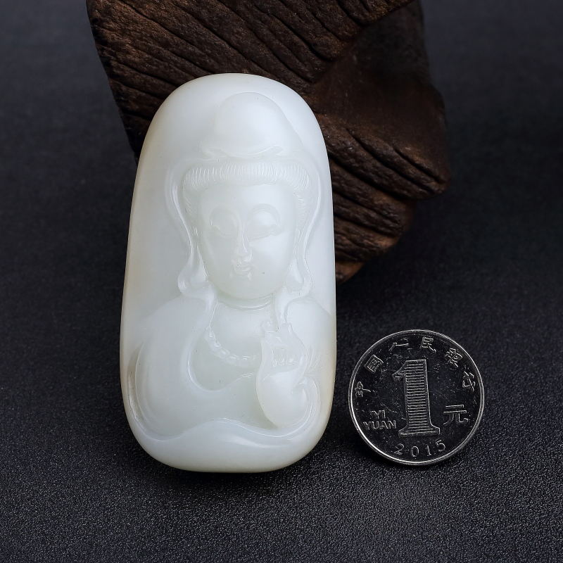 俄料天然白玉吊坠-红掌柜