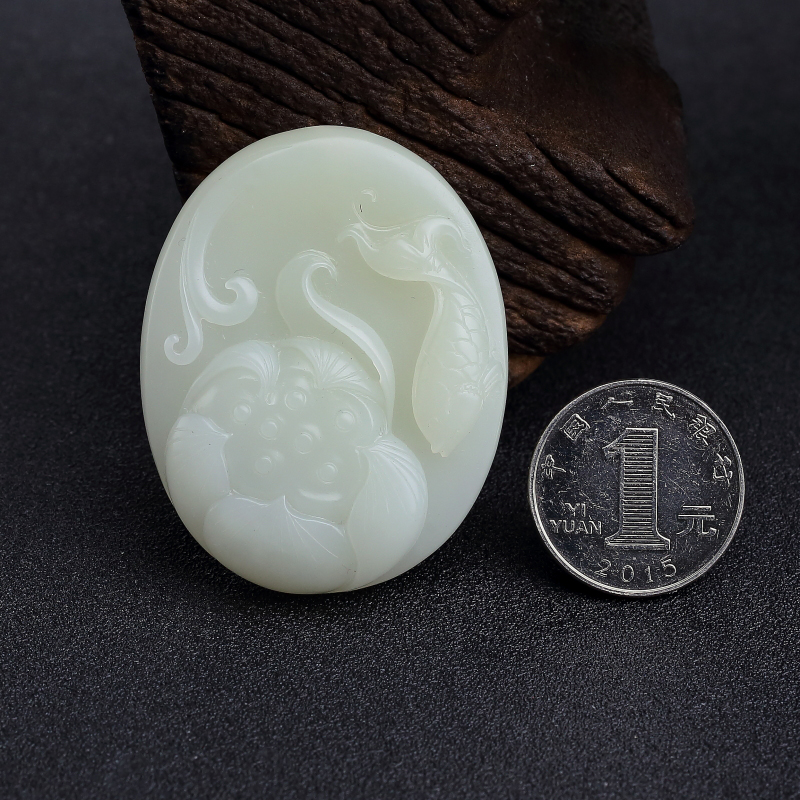 俄料天然青白玉吊坠-红掌柜