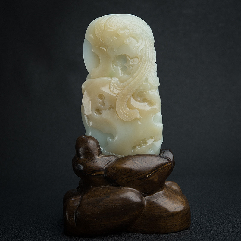 俄料山料和田玉观音摆件-红掌柜