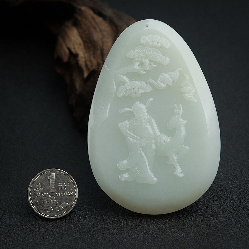 青白玉手把件-红掌柜