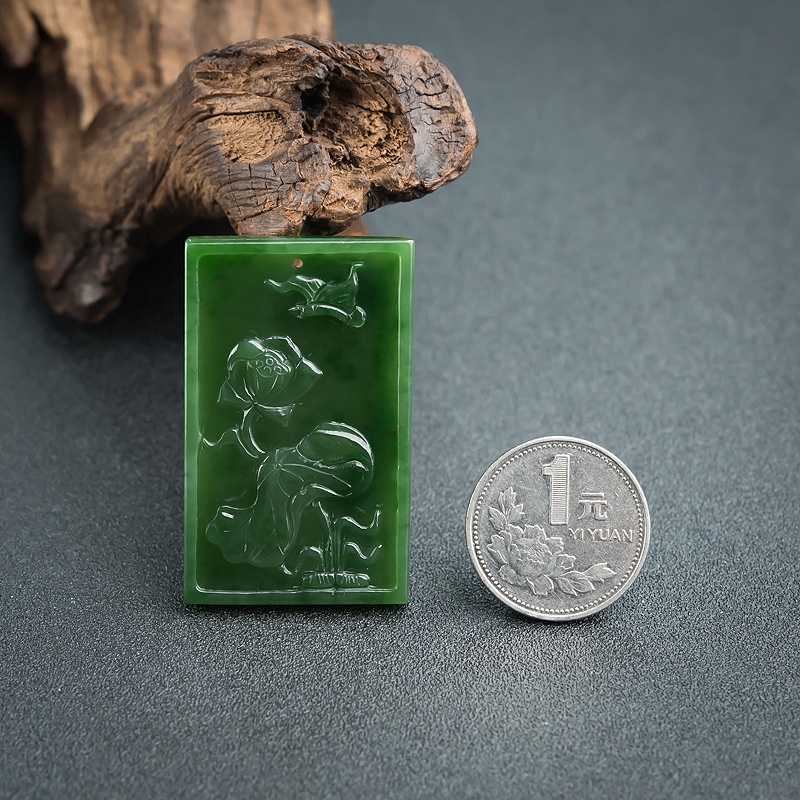 天然碧玉吊坠-红掌柜