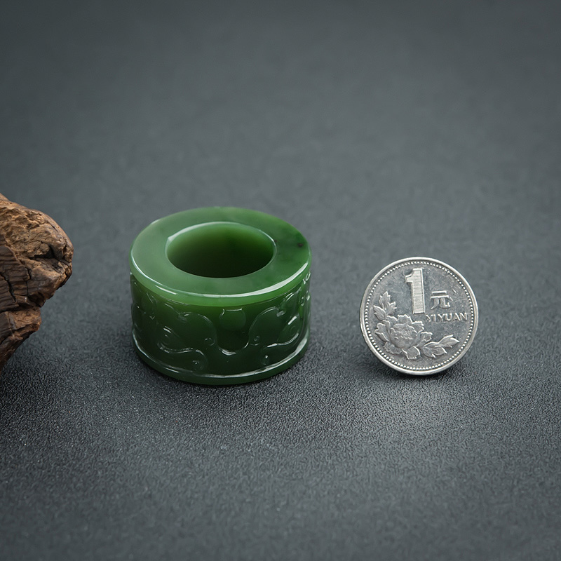 俄料碧玉扳指-红掌柜