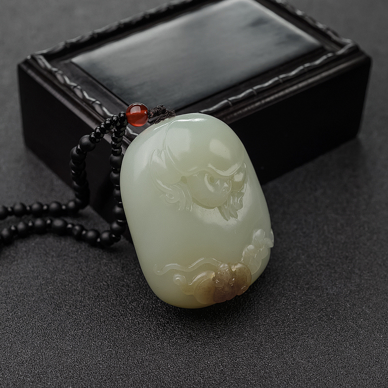 俏色和田玉长寿龟吊坠 - 红掌柜