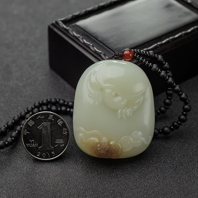 天然和田玉长寿龟吊坠 - 红掌柜