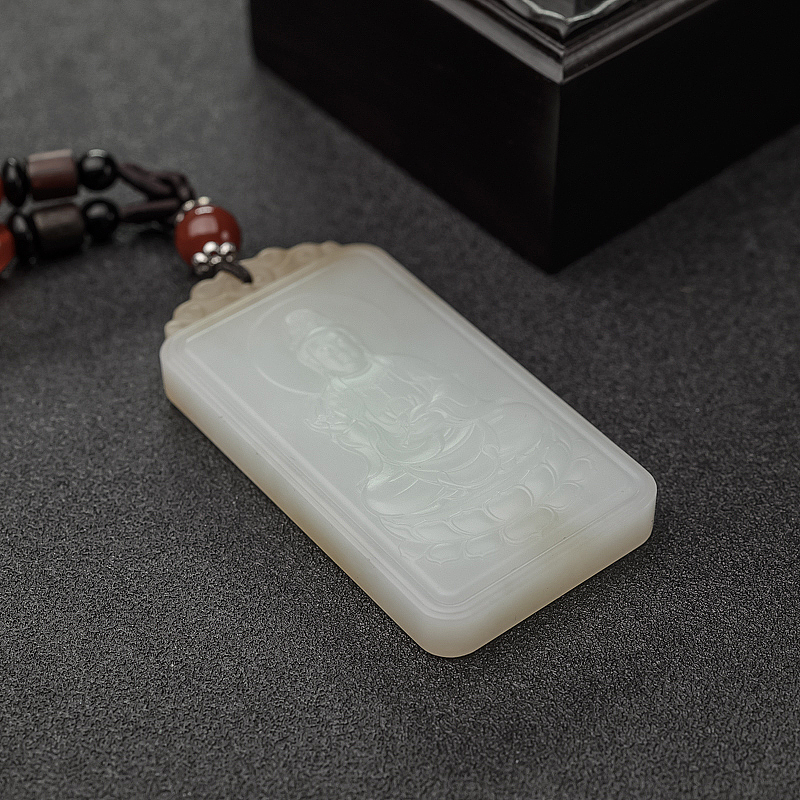 俄料和田玉观音吊坠-红掌柜