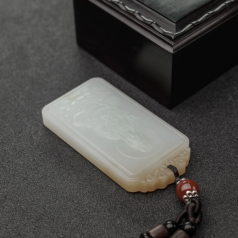 天然和田玉观音吊坠-红掌柜