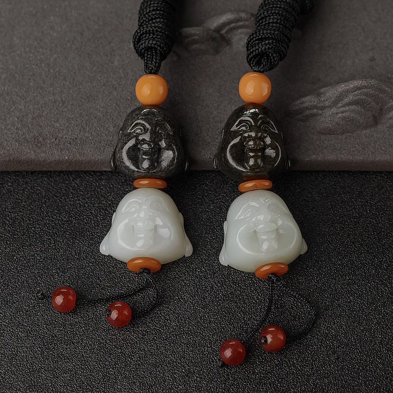 山料和田玉佛头吊坠-红掌柜