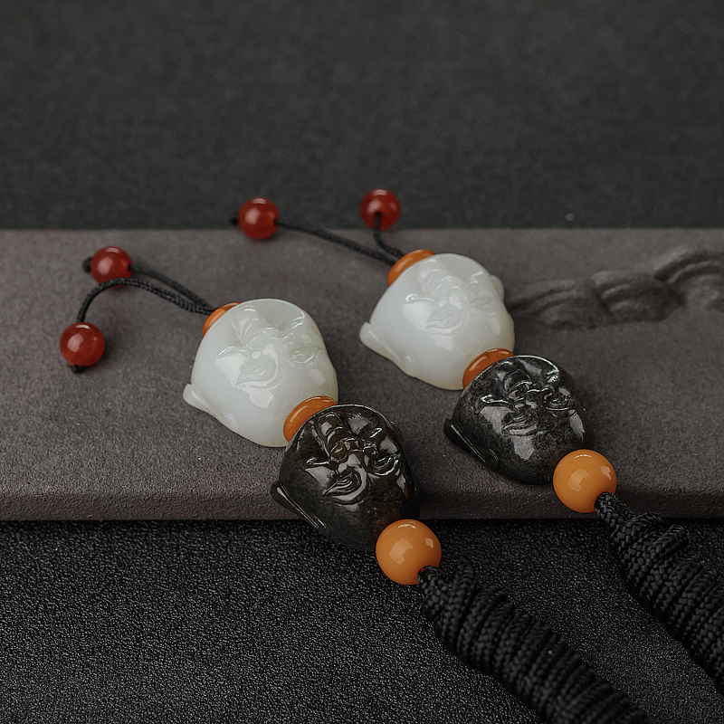 天然和田玉佛头吊坠-红掌柜