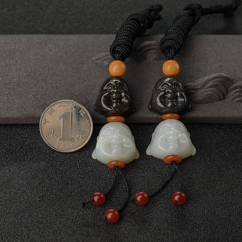 俄料和田玉佛头吊坠-红掌柜